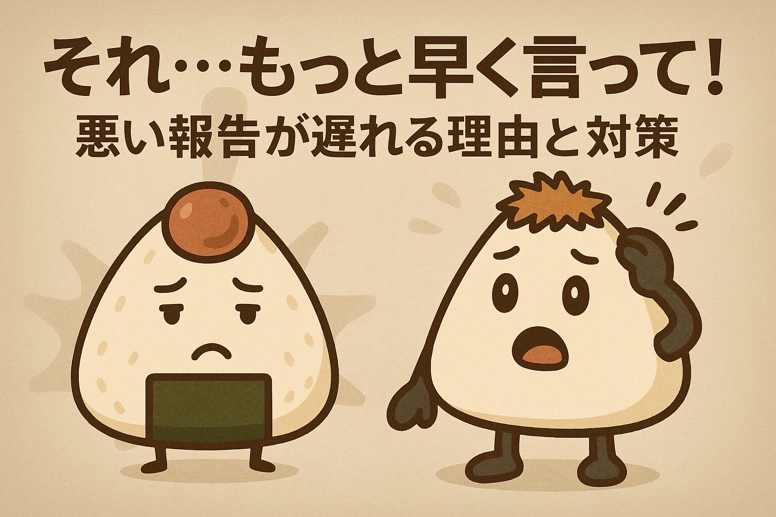 うめぼしさんに困った様子のおかかくん
