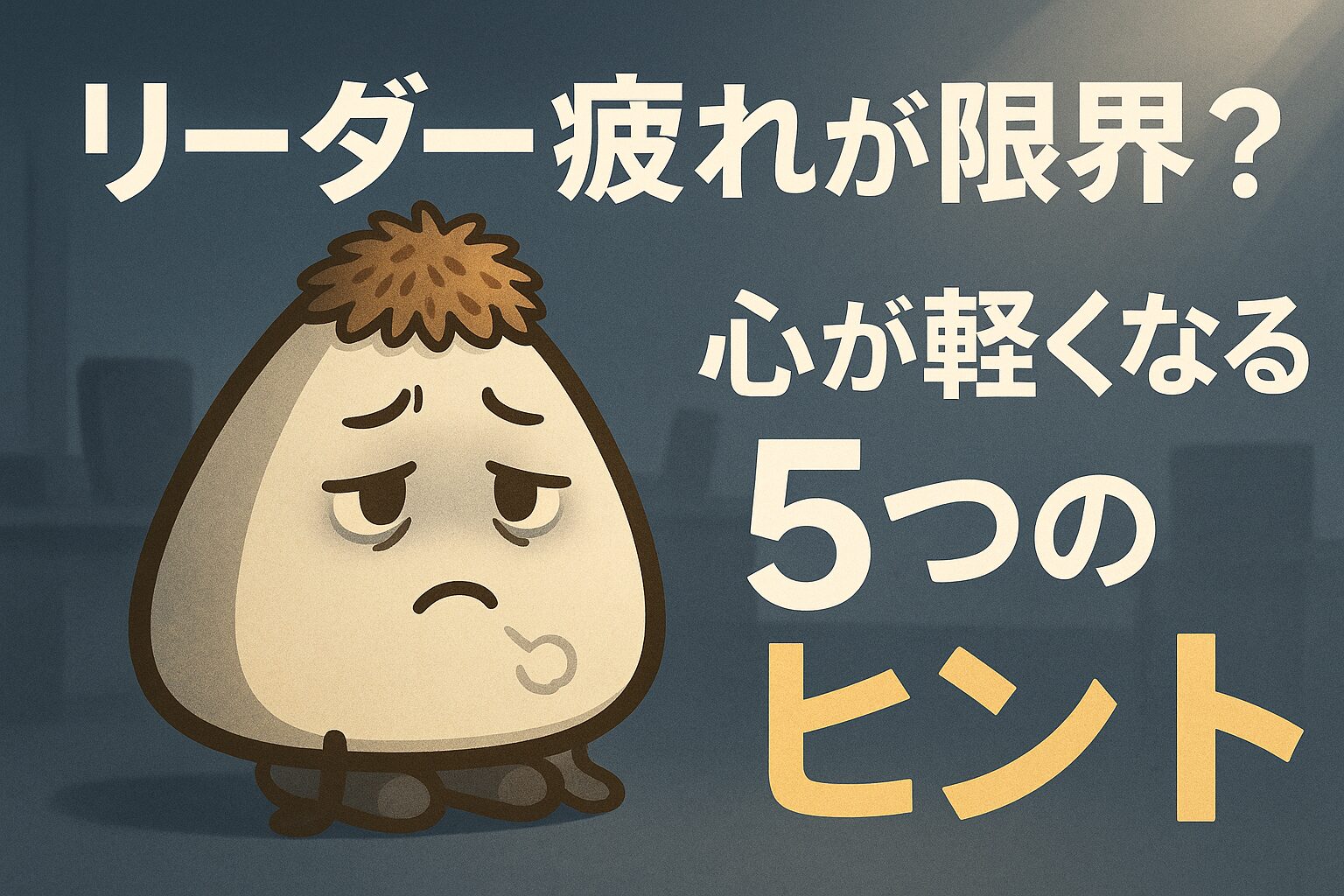 リーダー疲れで目の下にクマができているおかかくん